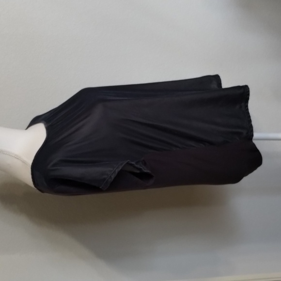 Anthropologie Dolan Dark Gray Blouse Mix Material Size Small Short Sleeve - Picture 4 of 9